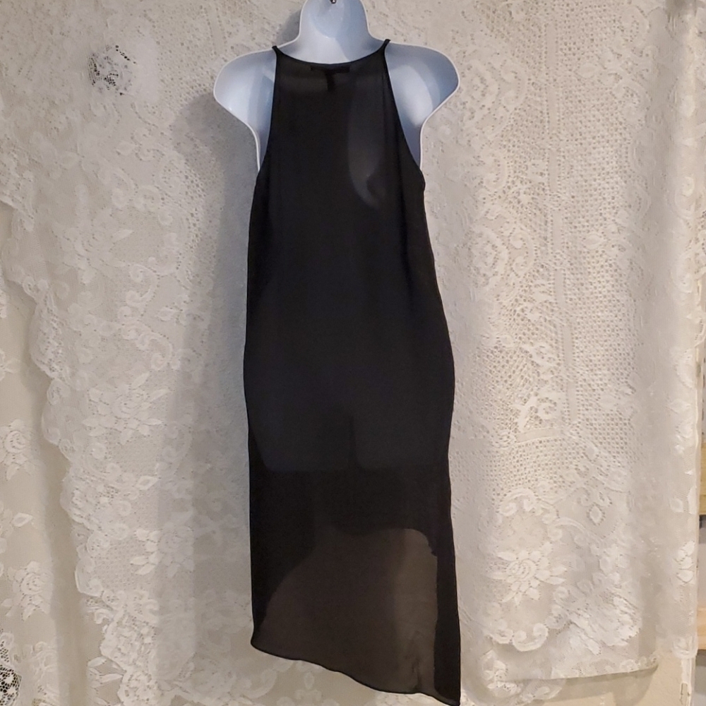 BCBGmaxazria asymmetrical thin black dress - Picture 9 of 12